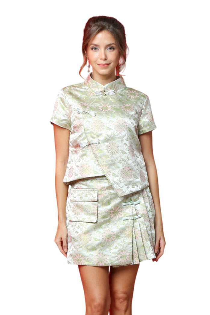 Modern Brocade Asymmetrical Top - Image 10
