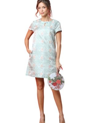 Elegant Brocade A-Line Dress