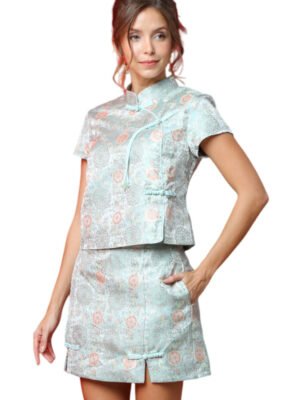 Floral Jacquard Wrap Skort