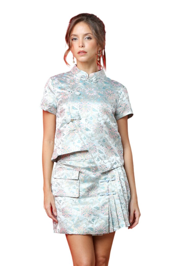 Modern Brocade Asymmetrical Top