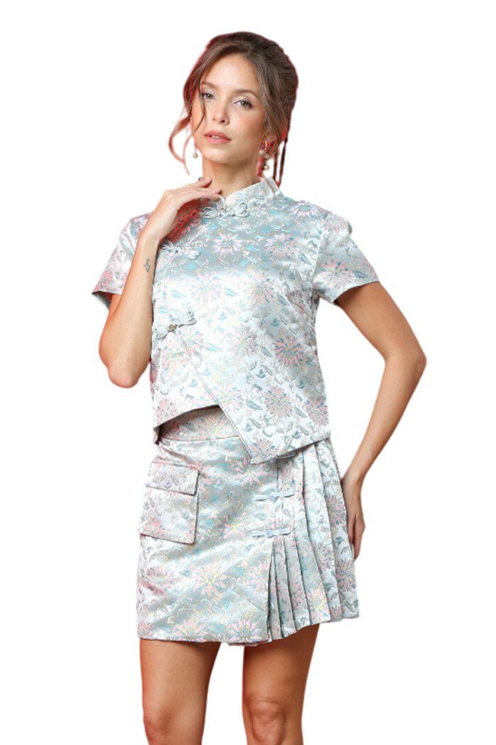 Modern Brocade Asymmetrical Top - Image 6