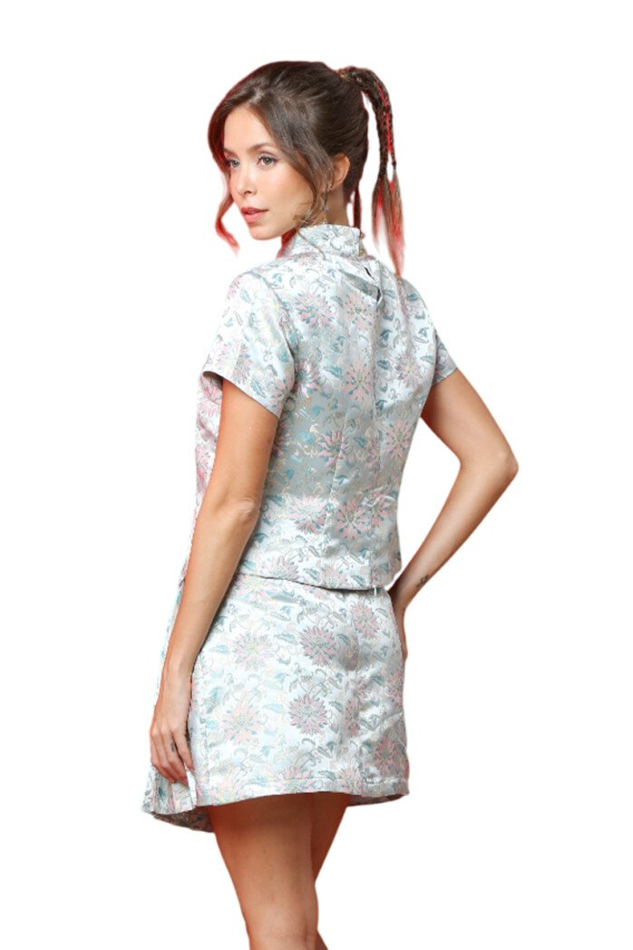 Modern Brocade Asymmetrical Top - Image 5