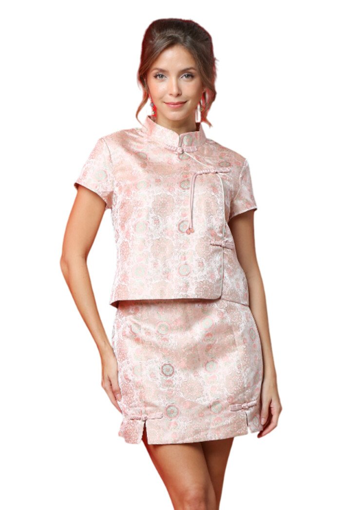 Floral Jacquard Wrap Skort - Image 3