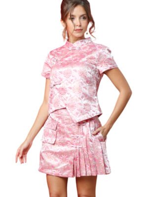 Alternative view of Elegant Pleated Brocade Skort
