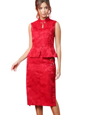 Jacquard Side Slit Skirt