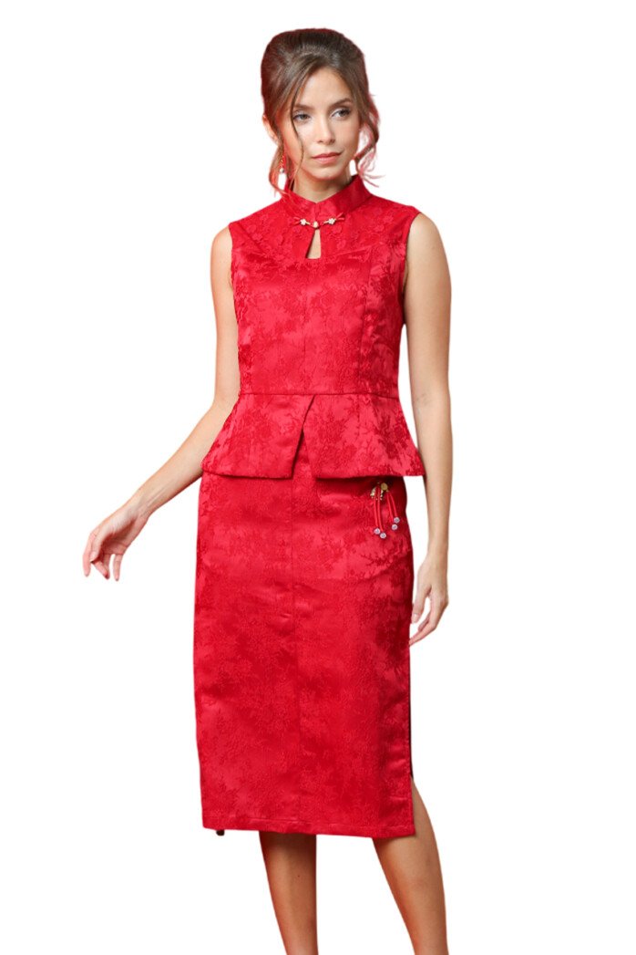 Jacquard Side Slit Skirt